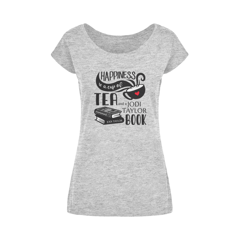 Happiness is a Cup of Tea and a Jodi Taylor Book Wide Neck Womens T-Shirt XS-5XL