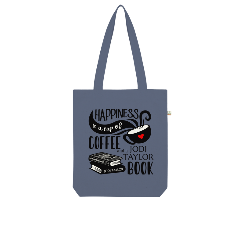 Happiness is a Cup of Coffee and a Jodi Taylor Book Organic Tote Bag