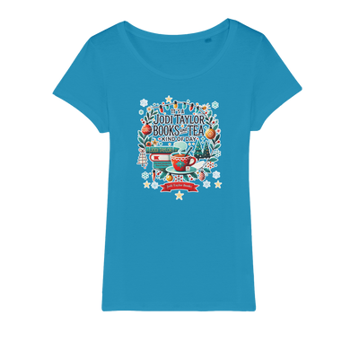 It's a Christmas Books and Tea Kind of Day (UK) Organic Jersey Womens T-Shirt