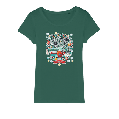 It's a Christmas Books and Tea Kind of Day (UK) Organic Jersey Womens T-Shirt