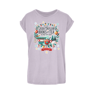 It's a Christmas Books and Tea Kind of Day (UK) Women's Extended Shoulder T-Shirt XS-5XL