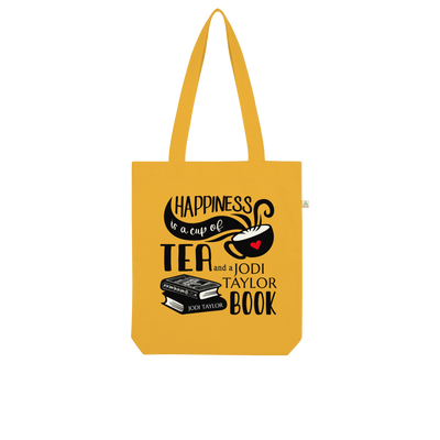 Happiness is a Cup of Tea and a Jodi Taylor Book Organic Tote Bag