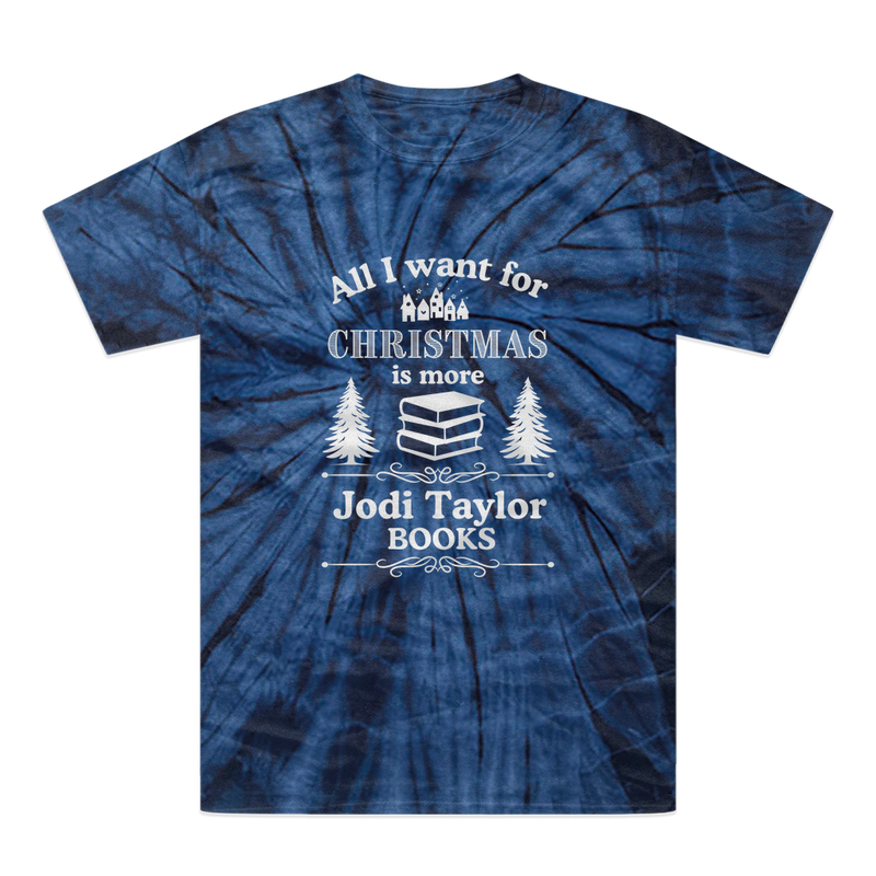 All I Want For Christmas is More Jodi Taylor Books (UK) Tonal Spider Tie-Dye T-Shirt