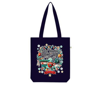 It's a Christmas Books and Tea Kind of Day (UK) Organic Tote Bag