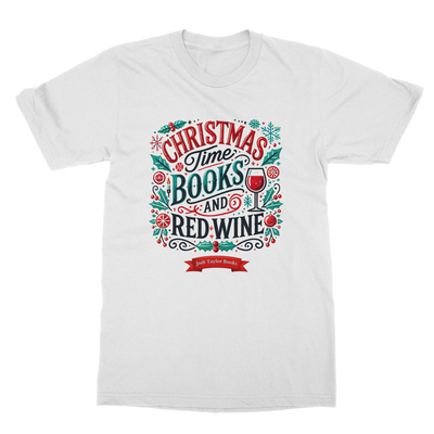 Christmas Time Books and Red Wine (UK) Classic Adult T-Shirt up to 5XL