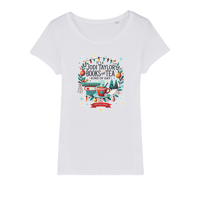 It's a Christmas Books and Tea Kind of Day (UK) Organic Jersey Womens T-Shirt