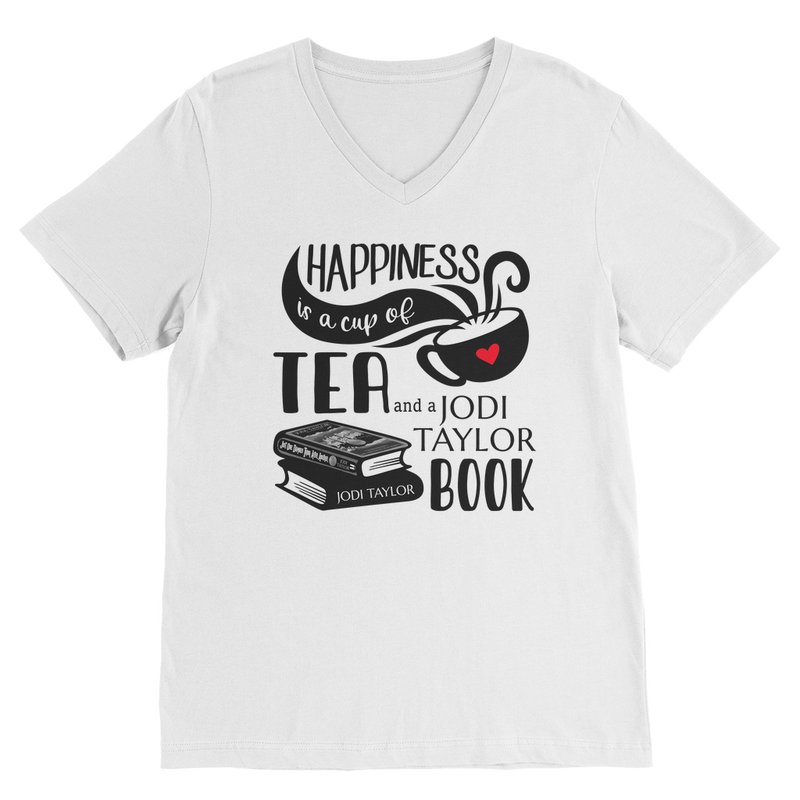 Happiness is a Cup of Tea and a Jodi Taylor Book Classic V-Neck T-Shirt