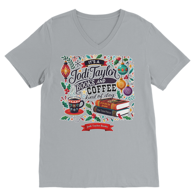 It's a Christmas Books and Coffee Kind of Day (UK) Classic V-Neck T-Shirt