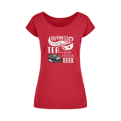 Happiness is a Cup of Tea and a Jodi Taylor Book Wide Neck Womens T-Shirt XS-5XL