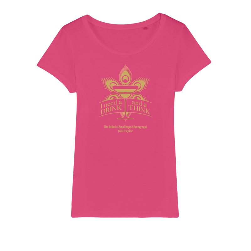 I Need a Drink and a Think (UK) Organic Jersey Womens T-Shirt