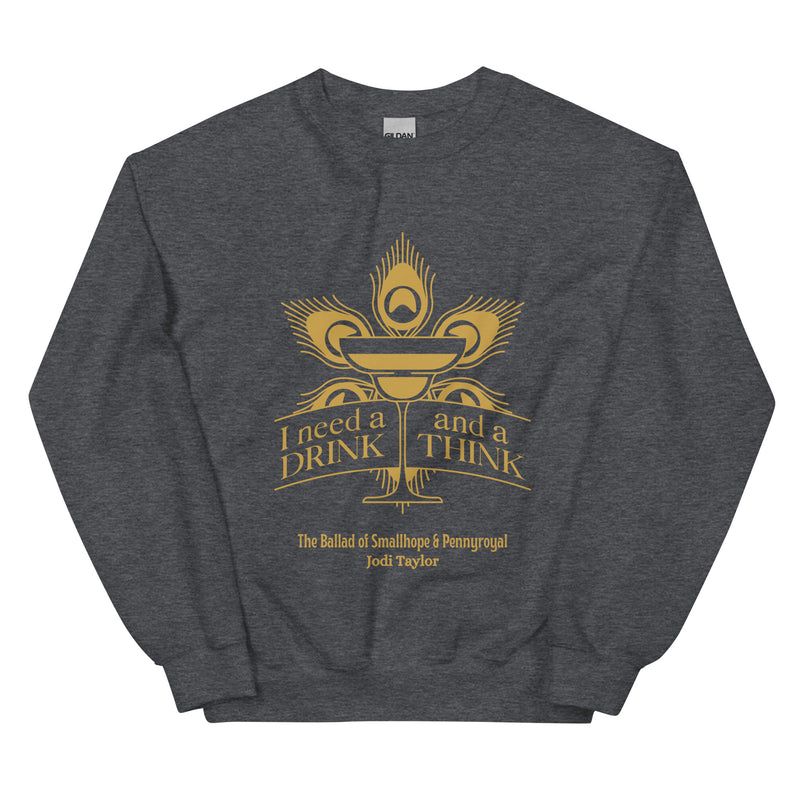 I Need a Drink and a Think Classic Adult Sweatshirt up to 5XL (UK, Europe, USA, Canada and Australia)