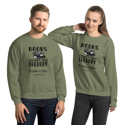 Books - Cheaper Than Therapy Unisex Sweatshirt up to 5XL (UK, Europe, USA, Canada and Australia)