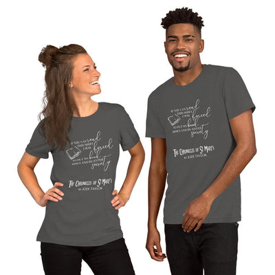 If You Can Read This Shirt I Was Forced To Put Down My Book And Re-Enter Society Short-Sleeve Unisex T-Shirt (Europe, USA & Australia) - Jodi Taylor Books
